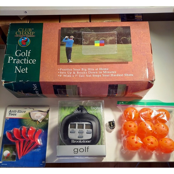 Club Champ Golf Practice Net 9 Ft Wide 7 Ft Tall Removable Target / Golf lot - Picture 1 of 8